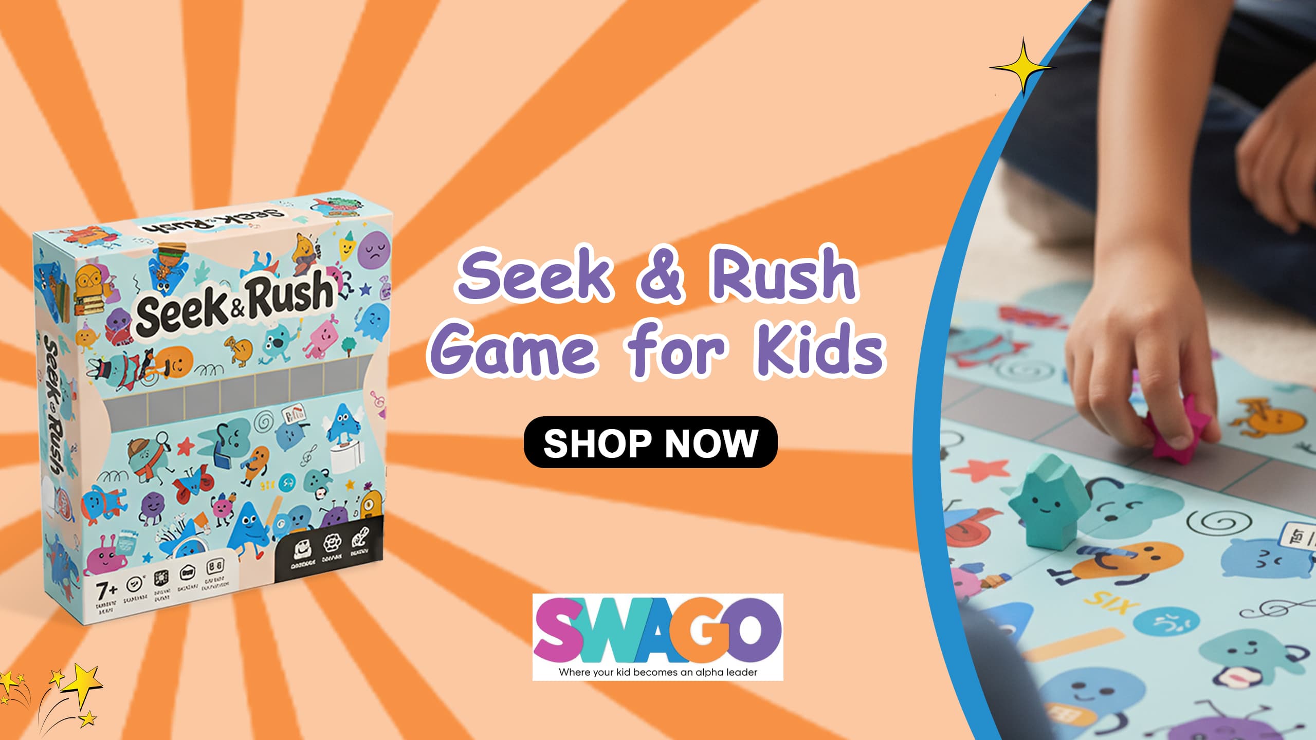 Promotional banner for Swago learning kits