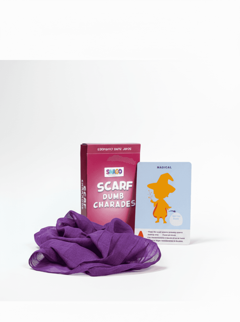 Scarf Dumb Charades – Fun Family Game for Kids & Adults | Ages 7+ | Boosts Kids’ Expression & Creativity | Perfect for Parties & Game Nights